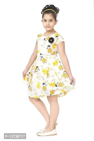 Nickys Disegno Girls Above Knee Party Dress (2-3 Years, Yellow)-thumb2