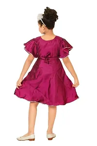 Girls  Knee Length Festive/Casual Dress  (Purple, Half Sleeve)-thumb3