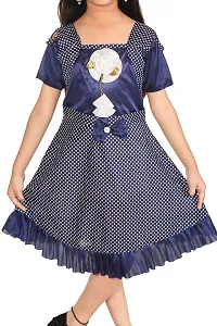 Stylish Girls  Knee Length Casual Dress  (Blue, Short Sleeve)-thumb3