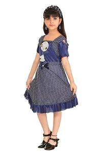 Stylish Girls  Knee Length Casual Dress  (Blue, Short Sleeve)-thumb1