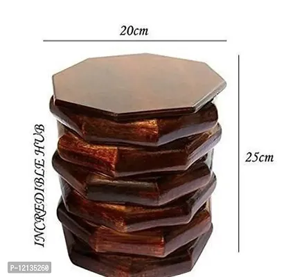 Trendy Wooden Small Stool-Work Fancy Designer Foot Coffee-Fruit Stool-Round Table Antique Style