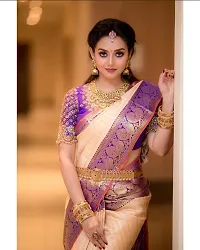 Stylish Jacquard Saree with Blouse piece For Women-thumb2