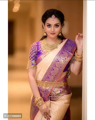 Stylish Jacquard Saree with Blouse piece For Women-thumb3