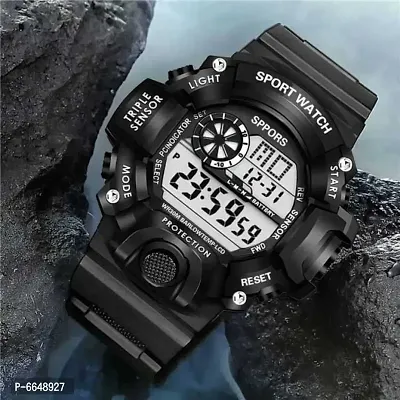 Pack of 2 Black Digital with Balck Hand Ring Watch for Men Women