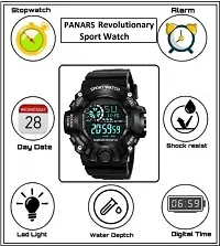 Digital Sports Day And Date Display Multicolor Dial Black Ring Watches For Boy And Men-thumb4