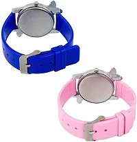 The Shopoholic Analogue Blue Pink Dial Women's Combo Watch-(Butterfly-B-P)-thumb1