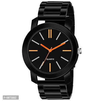 The Shopoholic Analog Dial Black Metal Strap Watch Men's Watch for Mens and Boys-thumb0