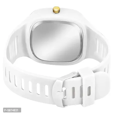 The Shopoholic Square White Dial Analog Silicon Strap Stylish ADDI Designer Analog Watch - for Boys-thumb2