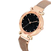 The Shopoholic Branded Analogue Diamond Black Dial Gold Magnet Watch with Gift Bracelet Combo for Women Or Girls and Watch for Girl or Women (Combo of 3)-thumb4