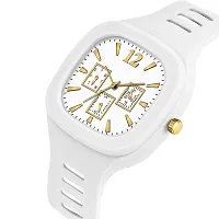 The Shopoholic Square White Dial Analog Silicon Strap Stylish ADDI Designer Analog Watch - for Boys-thumb2