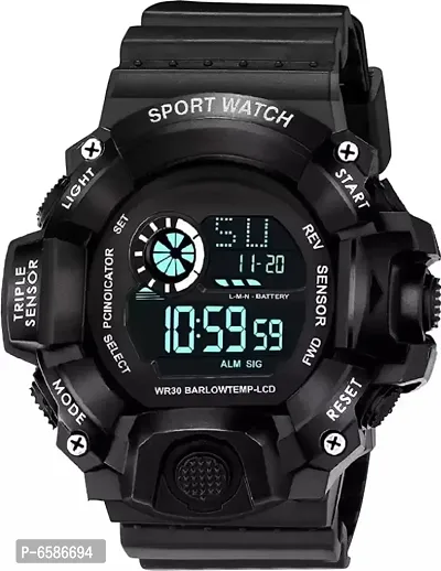 The Shopoholic Digital Black Dial Watch For Boys And Mens