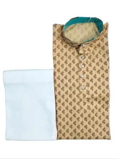 Chikan Cotton Kurta Pajama Set For Men