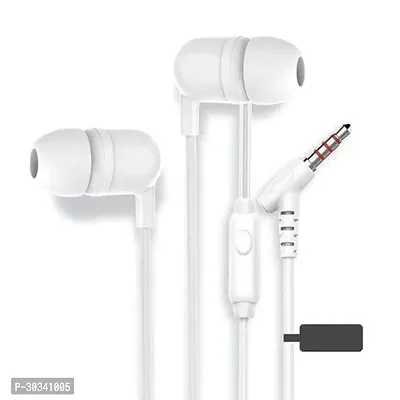 Stylish White Wired - 3.5 MM Single Pin Headphones-thumb0