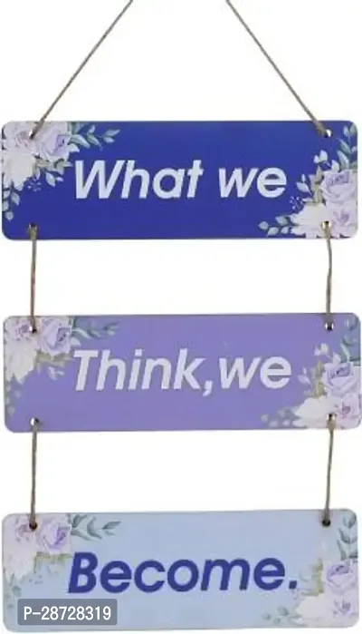 Beautiful Blue Positive Quotes Wooden Wall Hanging 15 Inch X 9 Inch-thumb0