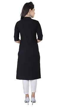 AK Fashion Latest Pure Cotton Solid Straight Kurti for All Occasions. Latest Summer Collections. (X-Large, Black)-thumb1