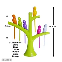 Fancy Plastic Bird Fork Set with Tree Shape Holder Rack-thumb3