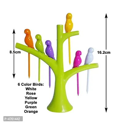 Fancy Plastic Bird Fork Set with Tree Shape Holder Rack-thumb4