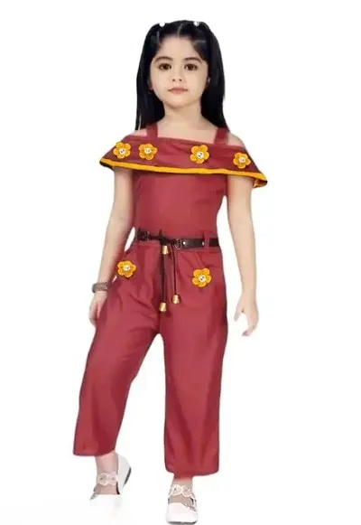 Elegant Blend Embroidered Jumpsuits For Girls