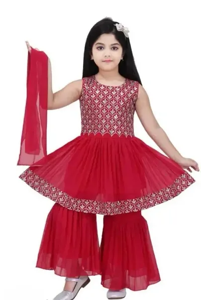 Anarkali Set-Chikon-Red