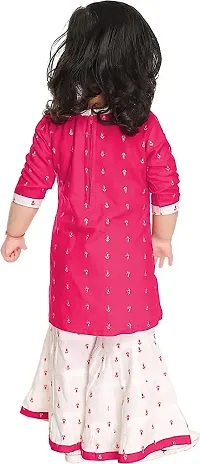 Trendy Rayon Printed Kurta Bottom Set For Girls-thumb1