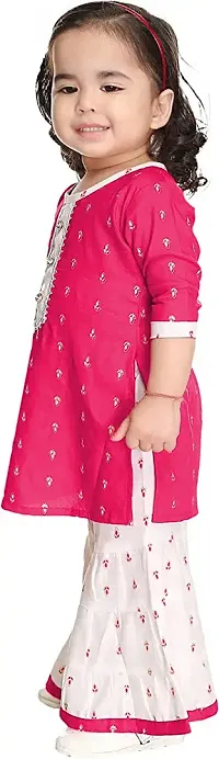 Trendy Rayon Printed Kurta Bottom Set For Girls-thumb2