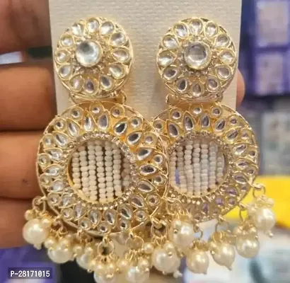 White Plastic Pearl Hoop Earrings Earrings For Women