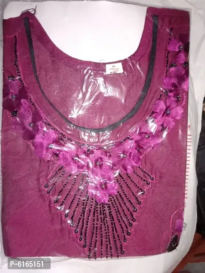 Stunning Pink Cotton Embroidered Straight Kurta For Women