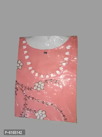 Stunning Pink Cotton Embroidered Straight Kurta For Women