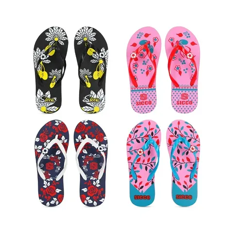 Classy Flip Flops for Women, Pack of 4