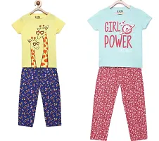 Girls tshirt with pant combo (26, Multicolored)-thumb4