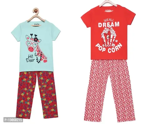 Girls tshirt with pant combo (26, Multicolored)-thumb3