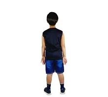 Boy's Pure Cotton Sleeveless Round Neck Printed Cotton T-Shirt with Denim Short Pant-thumb1