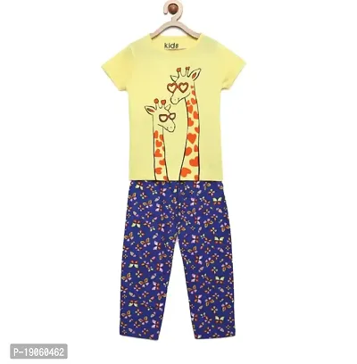 Girls tshirt with pant combo (24, Yelow)-thumb0