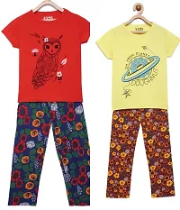 Girls tshirt with pant combo (26, Multicolored)-thumb3