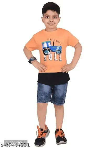 Kids tshirt with denim shorts