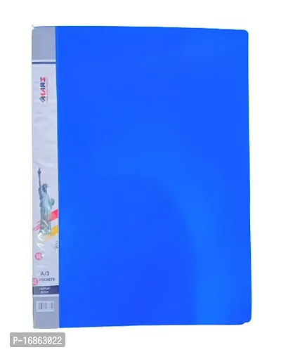Sun File Folder Plastic A3 Display File Color Blue 40 Pockets