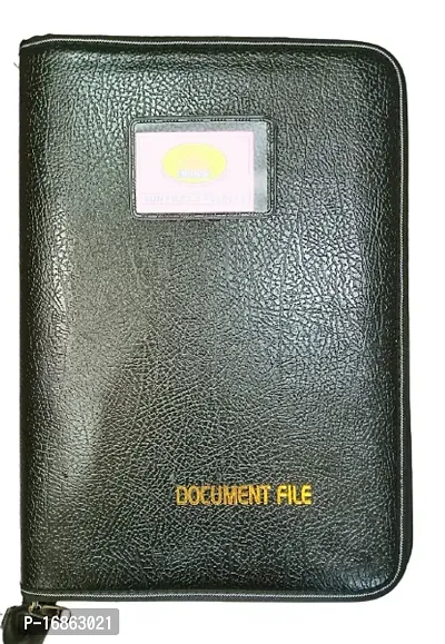 Sun File Folder Document Executive Bag Color Black with 18 pockets