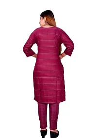 SAMJUBAA FASHION Women's Cotton Bland Causal Straight Kurti Pant Set-thumb1