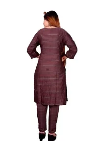 SAMJUBAA FASHION Women's Cotton Bland Causal Straight Kurti Pant Set-thumb1