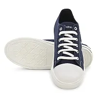 Stylish Blue Synthetic Solid Sneakers For Men-thumb1