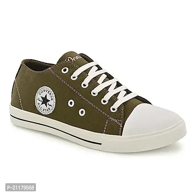 Stylish Green Synthetic Solid Sneakers For Men