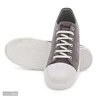 Stylish Grey Synthetic Solid Sneakers For Men-thumb3