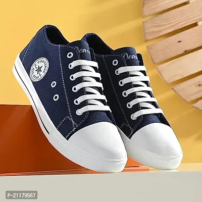 Stylish Blue Synthetic Solid Sneakers For Men