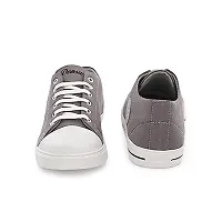 Stylish Grey Synthetic Solid Sneakers For Men-thumb3