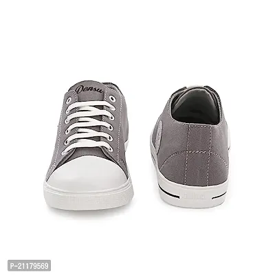 Stylish Grey Synthetic Solid Sneakers For Men-thumb4