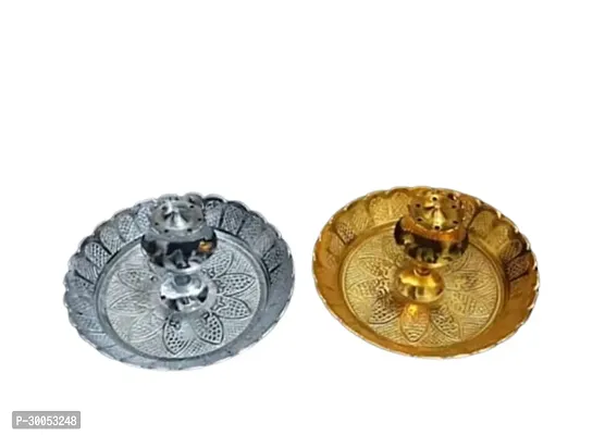 GURU TRADERS  Thali with Brass Kachhua kuber Diya Gold Plated for Home and Office Temple and Pooja Brass