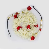 Paradise 2pc Hair Bun Gajra Flower Artificial Juda Accessories for Women in Red White Color Pack of 1-thumb4