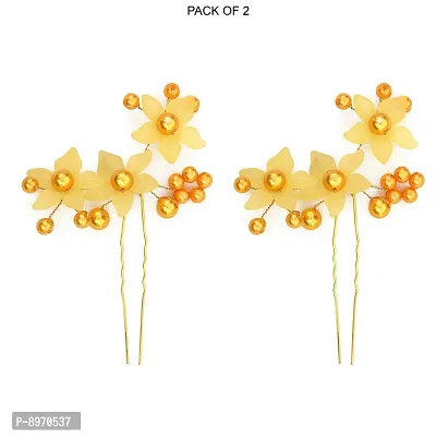 Paradise#174; Hair Pins For Women/Bridal Hair Accessories For Women And Girls/Juda Pins For Women (Golden) Set Of 2pc-thumb3