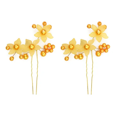 Paradise#174; Hair Pins For Women/Bridal Hair Accessories For Women And Girls/Juda Pins For Women (Golden) Set Of 2pc