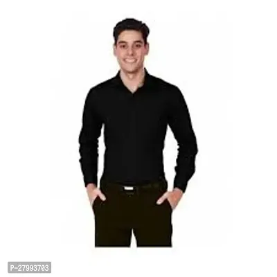 Premium Mens Regular Fit Formal Shirt Black-thumb0